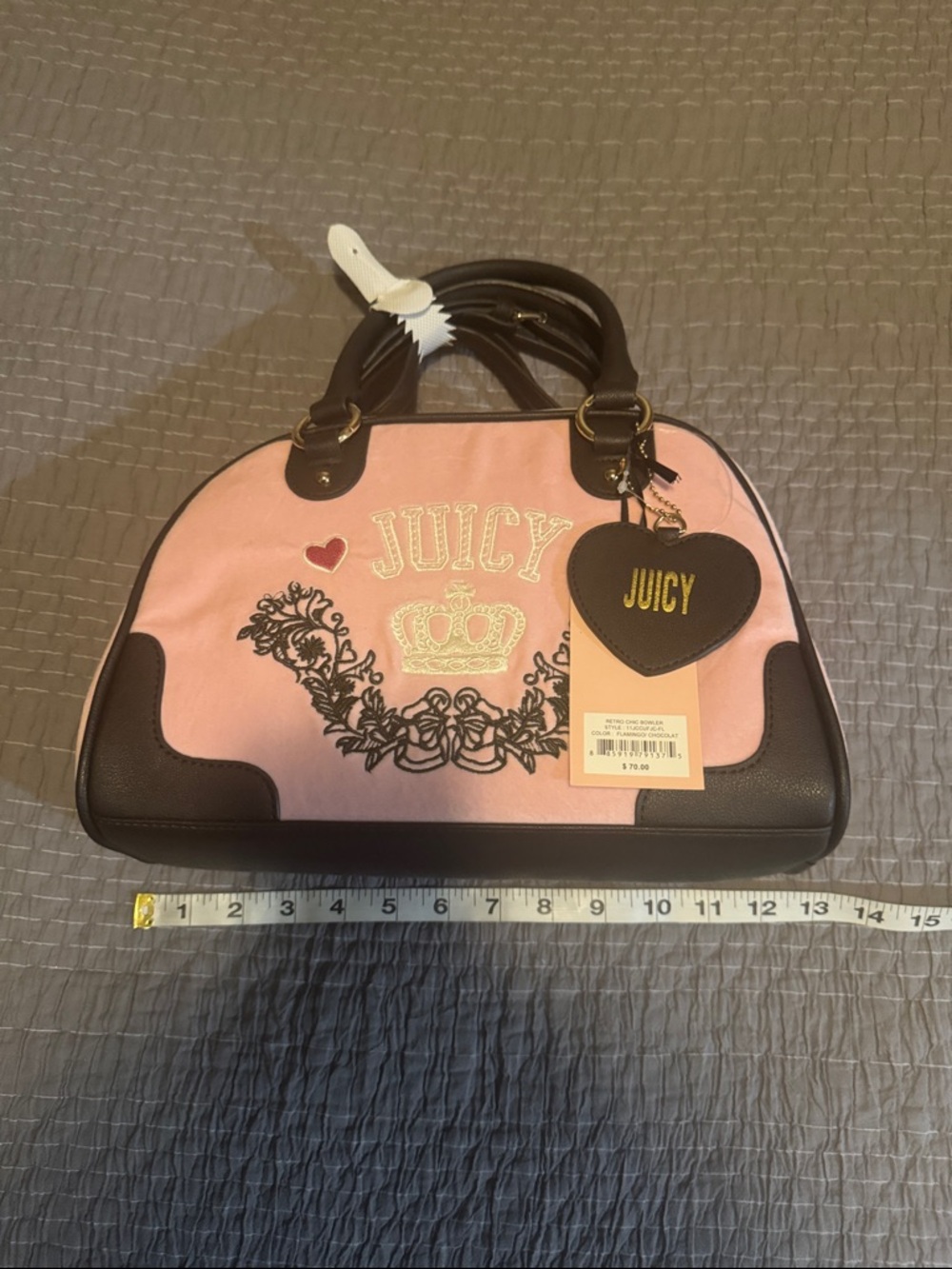 Juicy Couture Retro Chic Bowler Bag Purse - Picture 3 of 3